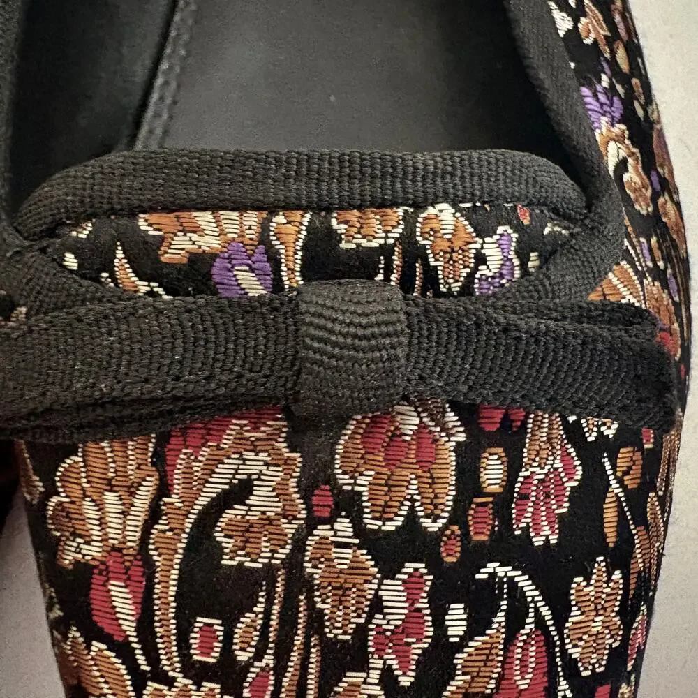 Talbots Metallic Satin Tapestry Brocade Ballet Flats Shoes Medieval Renaissance